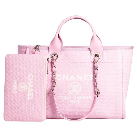 chanel pink patent tote|chanel deauville pink bag.